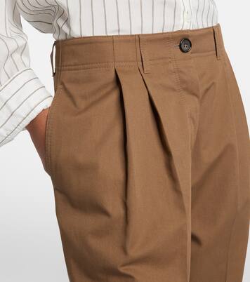 Pantalones anchos de algodón plisados | Toteme