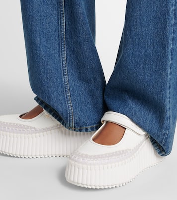 Baskets Nama à plateforme en cuir et daim | Chloé