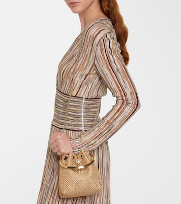 Bon Bon Small raffia-effect bucket bag | Jimmy Choo