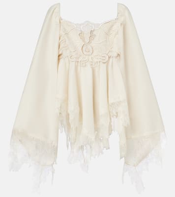 Embroidered lace-trimmed blouse | Blumarine