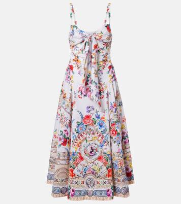 Floral cotton-blend midi dress | Camilla