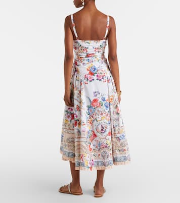 Floral cotton-blend midi dress | Camilla