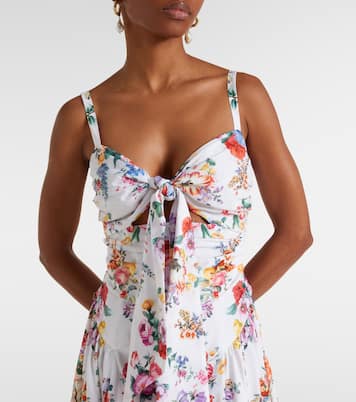 Floral cotton-blend midi dress | Camilla