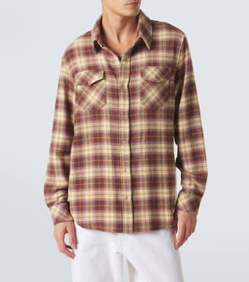Plaid cashmere shirt with sunstone | God's True Cashmere