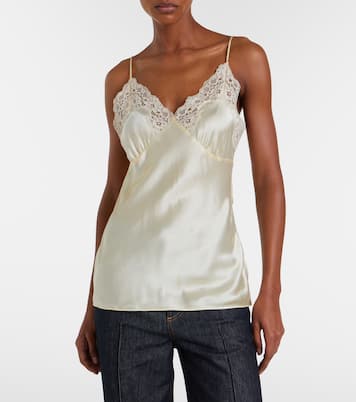 Top aus Seidensatin mit Spitze | Stella McCartney
