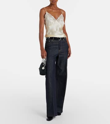 Top aus Seidensatin mit Spitze | Stella McCartney