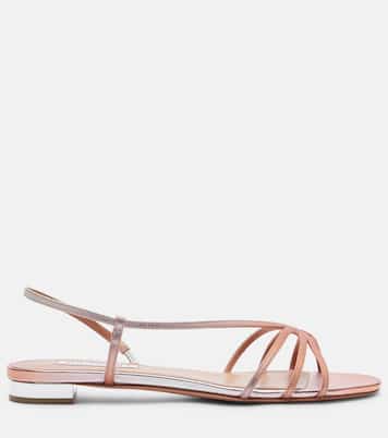 Talk To Me金属感皮革凉鞋 | Aquazzura