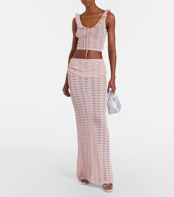 Draped pointelle maxi skirt | Aya Muse
