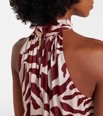 Bianca printed halterneck satin minidress | Poupette St Barth