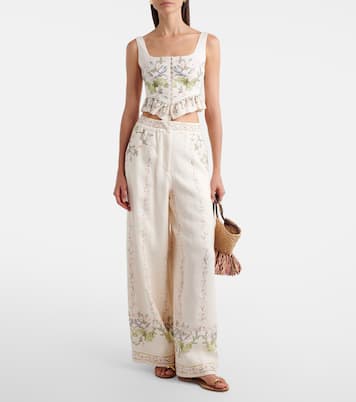 Tota floral linen wide-leg pants | Agua by Agua Bendita