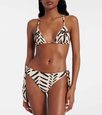 Top de bikini estampado bordado | Johanna Ortiz
