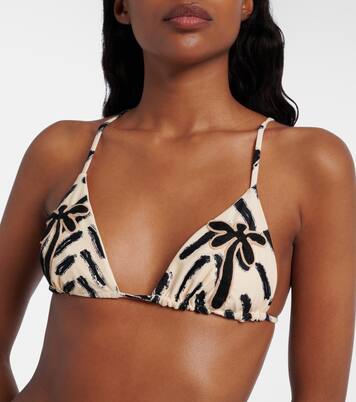 Top de bikini estampado bordado | Johanna Ortiz