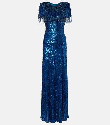 Embellished fringed gown | Jenny Packham
