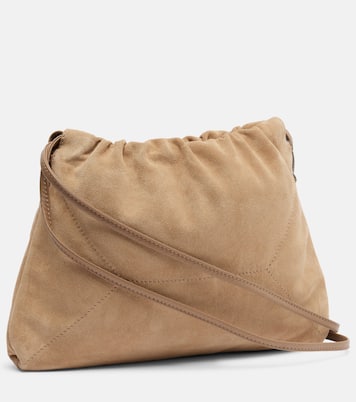 Mellow Small suede shoulder bag | Brunello Cucinelli