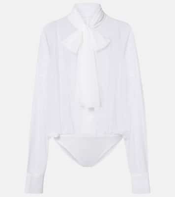 Oversized bow-detail bodysuit | Norma Kamali