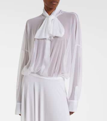 Oversized bow-detail bodysuit | Norma Kamali