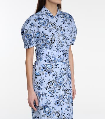 Robe midi Frederick en coton à fleurs | Erdem