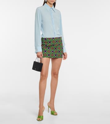 Pantoletten mit Metallic-Leder | Paris Texas