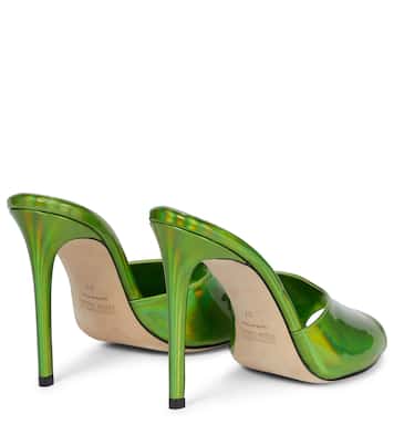 Pantoletten mit Metallic-Leder | Paris Texas