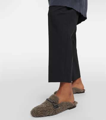 Embellished shearling slippers | Brunello Cucinelli
