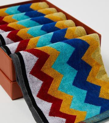 Cyrus set of 6 cotton terry face towels | Missoni