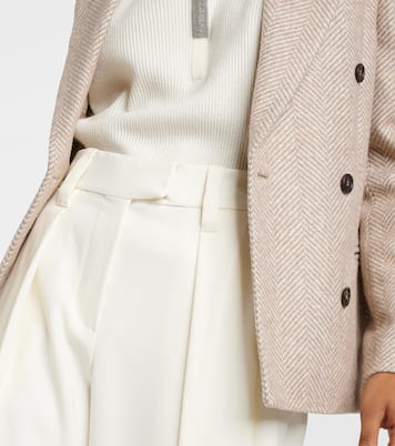 Weite High-Rise-Hose aus Gabardine | Brunello Cucinelli