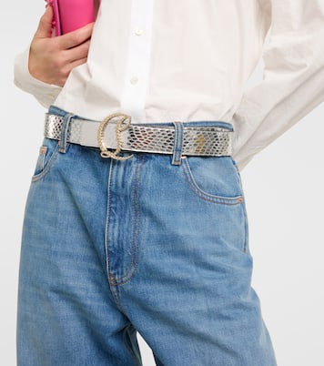 Cinturón CL 35mm de piel metalizada | Christian Louboutin