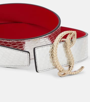 Cinturón CL 35mm de piel metalizada | Christian Louboutin