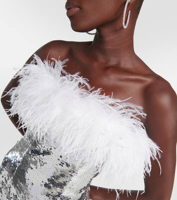 Robe à sequins et plumes | Self-Portrait