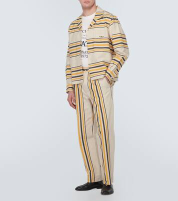 Striped mid-rise cotton straight pants | Bode