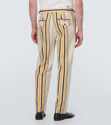 Striped mid-rise cotton straight pants | Bode