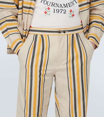 Striped mid-rise cotton straight pants | Bode