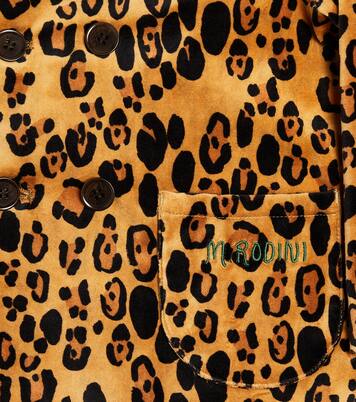 Leopard cotton velvet blazer | Mini Rodini