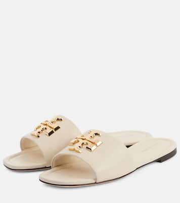 Pantoletten Eleanor T Monogram aus Leder | Tory Burch
