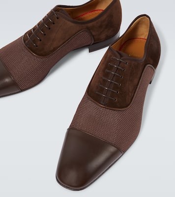 Greggo leather-trimmed suede Oxford shoes | Christian Louboutin