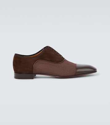 Greggo leather-trimmed suede Oxford shoes | Christian Louboutin