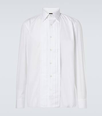 Pleated cotton tuxedo shirt | Rubinacci