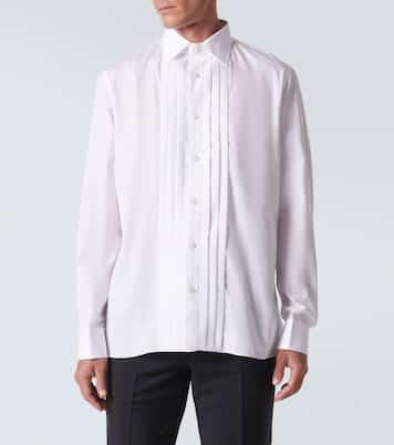 Pleated cotton tuxedo shirt | Rubinacci