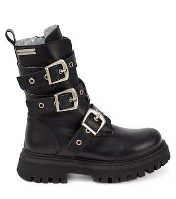 Leather biker boots | Monnalisa