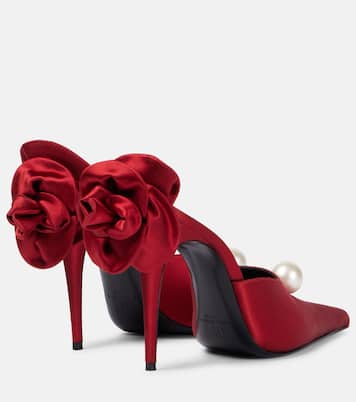 Mules aus Satin mit Zierperlen | Magda Butrym
