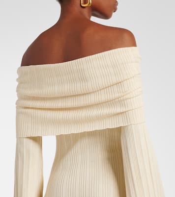 Off-shoulder linen-blend maxi dress | Aya Muse