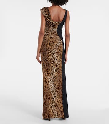 Medusa '95 leopard-print draped gown | Versace