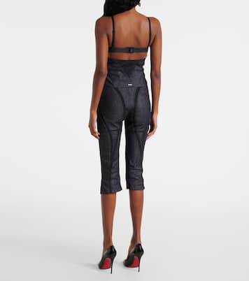 Top aus Denim mit Mesh | Mugler
