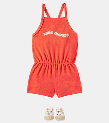 Wavy cotton-blend terry playsuit | Bobo Choses