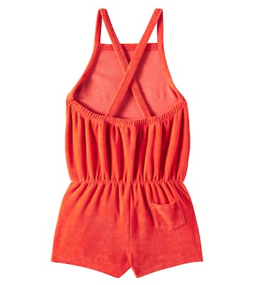 Wavy cotton-blend terry playsuit | Bobo Choses