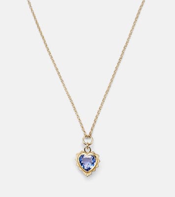 Halskette Gemstone Heart aus 18kt Gelbgold mit Tansanit | FoundRae