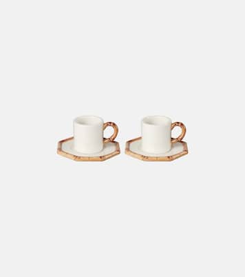 Bamboo set of 2 espresso cups and saucers | Les-Ottomans