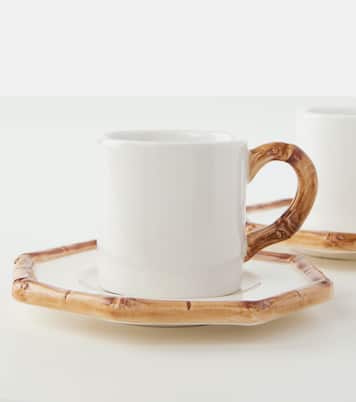Bamboo set of 2 espresso cups and saucers | Les-Ottomans