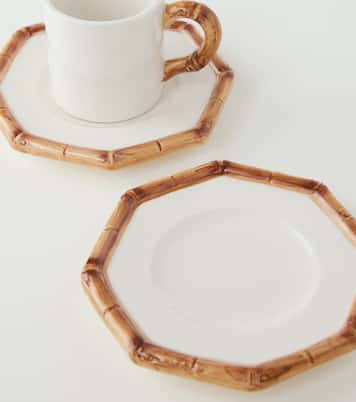 Bamboo set of 2 espresso cups and saucers | Les-Ottomans