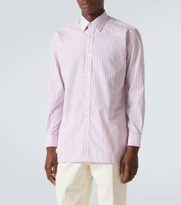 Striped cotton poplin shirt | Charvet